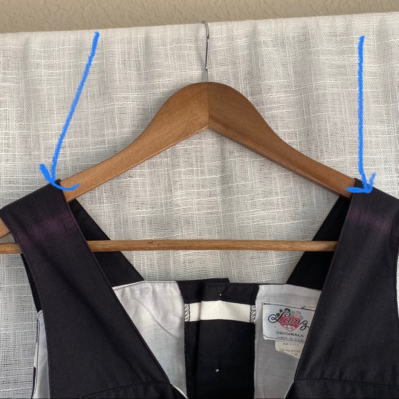 Vintage Lanz Originals Black White Button Midi Dress - Picture 10 of 10